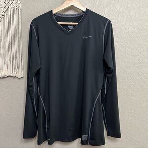 Nike Pro Fitted Long Sleeved Black Dri-Fit Training Shirt Sz XL (16-18)